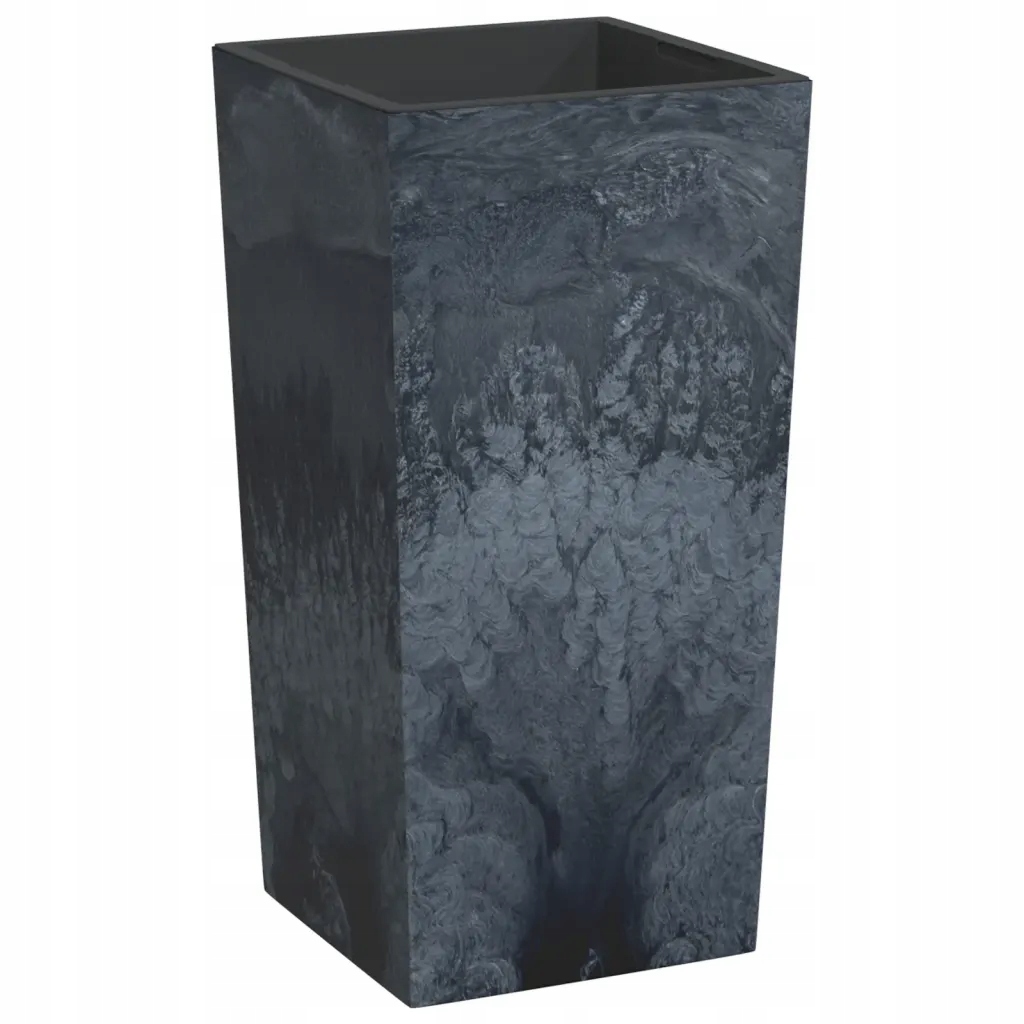 Betónový kvetináč 32,5 × 32,5 × 61 cm, antracitový, s odnímateľnou nádobou